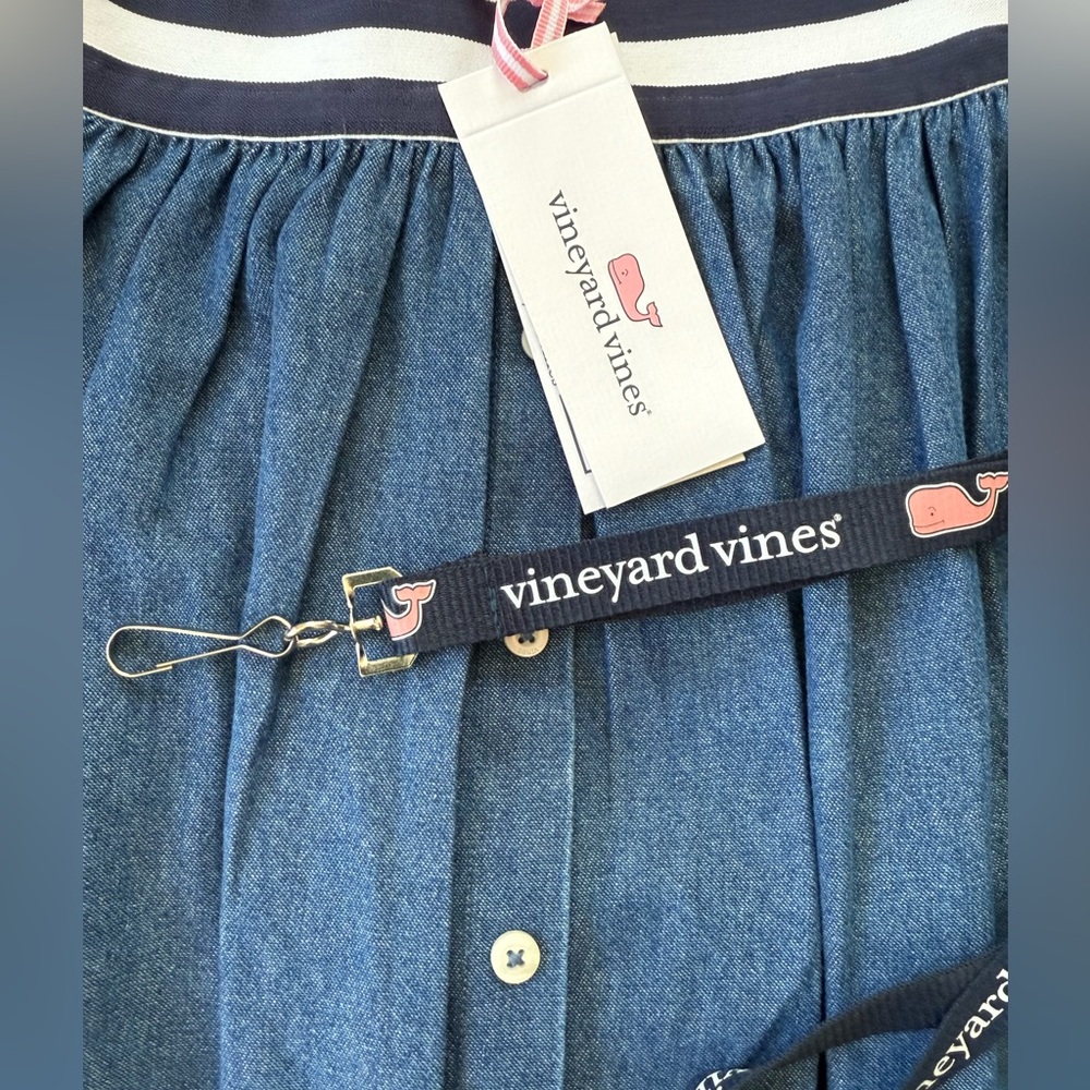 Vineyard Vines Girl's Button Chambray Skirt w/Free Laynyard  M (12-14)